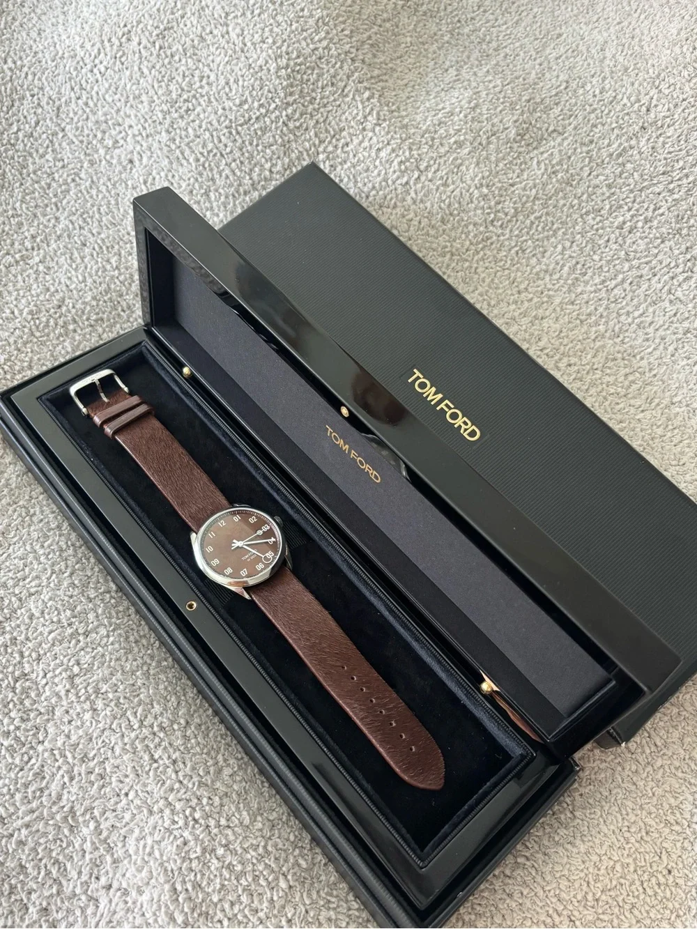 Tom Ford Brown Pony Hair Watch with Removable Band - Picture 3 of 9